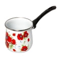 thumbnail image 5 of Eenameled Aluminum Coffeepot with Handle to store Hot Coffee Poppies Enamel Coffee Pot Coffee Warmer Camping Coffee Pot 0.7-qt. (0.65 L), 5 of 9