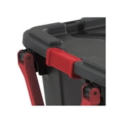 Sterilite Extra-Large Wheeled Industrial Storage Bin, 40 Gallon Durable Plastic Storage Tote with Latching Lid and Pull Handle, Black, 2 Pack