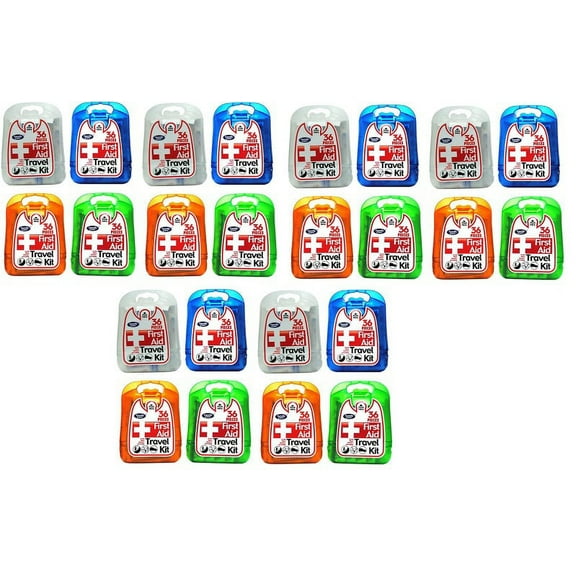 (24) Coralite First Aid Travel Kits Bandages Latex Free Assorted Colors