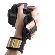 USA GEAR Professional DSLR Camera Hand Grip Strap (Striped) with Metal Plate