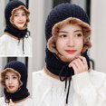 thumbnail image 3 of Visland Women Knitted Hat, Fashion Casual Solid Color Soft Cozy Elastic Thick Knitted Autumn Winter Head Ear Neck Warm Windproof Beanie Cap for Outdoor Daily Wear, 3 of 5