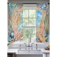 thumbnail image 2 of Summer Ocean Jellyfish Sheer Curtains 2 Panels Set Nautical Colorful Sea Fish Coral Starfish Bubble Sheer Window Curtains Light Filtering Rod Pocket Voile Drapes for Bedroom Living Room 52"X72", 2 of 9