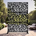 thumbnail image 2 of YUSAZENS Galvanized Steel Outdoor Privacy Screen, 3-Piece Set, Weather Resistant for Patio Backyard Black, 2 of 8