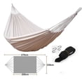 thumbnail image 1 of Hamaca de jardín con varilla de madera curva, hamaca portátil y cómoda con fijación para cinturón, estuche de transporte para patio interior o exterior, jardín y playa, 1 of 4