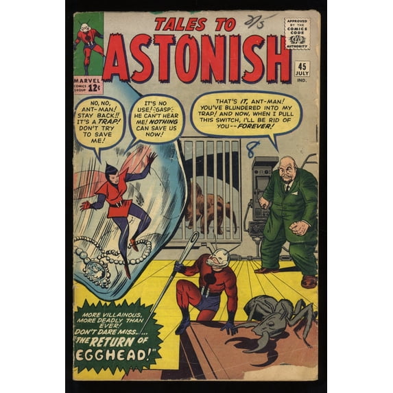 Tales To Astonish #45 GD/VG 3.0 2nd Appearance Wasp! Egg Head Appearance! Comic Book