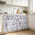 thumbnail image 3 of Grey-Purple Flower Cabinet Curtain 28"W x 51"L, Vintage Farmhouse Boho Leaf Spring Dust-Proof Privacy Curtain for Closet Shelves Self Adhesive, Sink Skirt for Bathroom Vanity Kitchen Laundry Room, 3 of 9