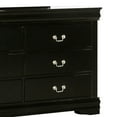 thumbnail image 4 of Ryla Wide Dresser, 6 Drawers, Nickel Metal Handles, Black Solid Wood, 4 of 5