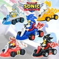 thumbnail image 1 of Coche de juguete de Sonic the Hedgehog, 5 piezas, coches de carreras deslizantes, juego de dibujos animados, Anime, vehículo extraíble, juguetes de colección divertidos, regalos, 1 of 5