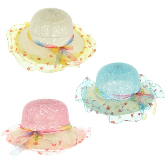 GOOHOCHY  3 Pcs Beach Hat for Toddler Girl Travel Sun Practical Baby