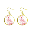 thumbnail image 1 of El budismo Rojo Guanyin ilustración patron Ear Dangle Golden Drop Earring Jewelry Mujer Unbranded M, 1 of 3