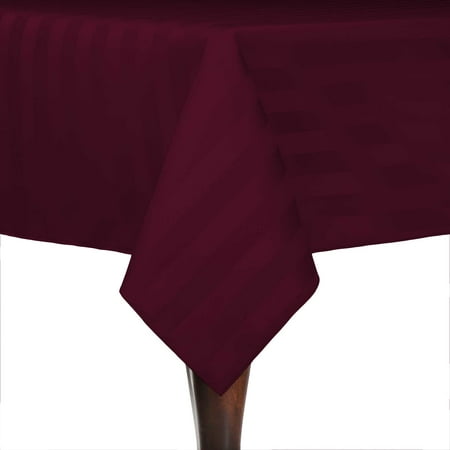

Ultimate Textile Satin-Stripe 84 x 84-Inch Square Tablecloth Burgundy Red