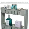 thumbnail image 5 of Simplify 3 Tier Slim Slide Out Plastic Storage Cart in Grey for Laundry Room or Closet, 5 of 10