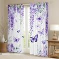 thumbnail image 2 of Manfei Kawaii Butterfly Black Out Curtains,Purple Rustic Lavender Curtains Pack of 2 (42x63 Each),Country Flower Floral Bedroom Curtains For Girls Teens,Ultra Soft Home Decor, 2 of 6