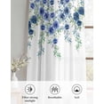 thumbnail image 6 of Blue Roses Sheer Curtains 63 Inch Length 2 Panels Set for Living Room/Bedroom, Spring Floral Elegant Pastoral Flowers Botanical Kitchen Curtains Grommet Curtains Window Treatments 42"x63"x2, 6 of 7