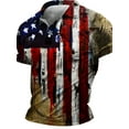 thumbnail image 5 of Men's 1776 Independence Day American Flag Short Sleeve Polo Golf T Shirt Graphic Stretch Casual Raglan Golf Polos for Men Multicolor L, 5 of 6