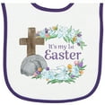 thumbnail image 2 of Inktastic It's My 1st Easter with Cross and Flowers Baby Terry Cloth Bib, 2 of 3