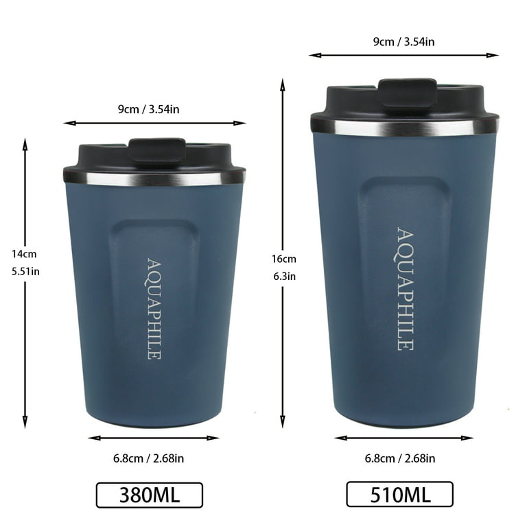 17oz Vacuum Sealed Steel Thermos Insulated Coffee Cup Travel Mug, Spill  Proof