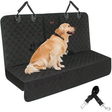 Siivton Dog Car Seat Covers for Back Seat Waterproof Bench Seat Cover Protector Nonslip Durable Soft Pet Back Seat Covers for Car, Truck, & SUV (Black)