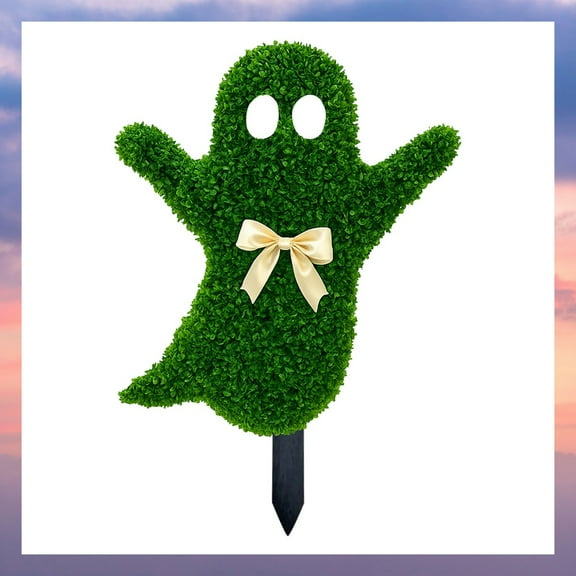 🔥 2025 NEW!!! Artificial Halloween Ghost Plastic Topiary 21.65" - Ghost Halloween Decorations Yard Signs Decorations, Spooky Halloween Ghost Decorations Outdoor