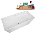 thumbnail image 4 of 59" Streamline B-272-57-BBR Soaking Freestanding Tub and Tray With Internal Drain in Brushed Brass, 4 of 10