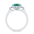 thumbnail image 2 of Rosec Jewels Certified Lab Grown Emerald Cocktail Ring with Halo - 2 Carat - AAAA Grade - Emerald Moissanite Ring for Women, 925 Sterling Silver, US 4.00, 2 of 8