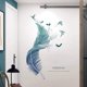 thumbnail image 5 of Vinilos decorativos PLUMA en azul (124×72 cm) I Vinilo decorativo Pájaros Póster moderno I Decoración para salón dormitorio cocina pasillo muebles baño azulejos adulto adolescente niño, 5 of 5