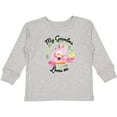 thumbnail image 3 of Inktastic Baby Flamingo My Grandma Loves Me with Flower Wreath Boys or Girls Long Sleeve Toddler T-Shirt, 3 of 5