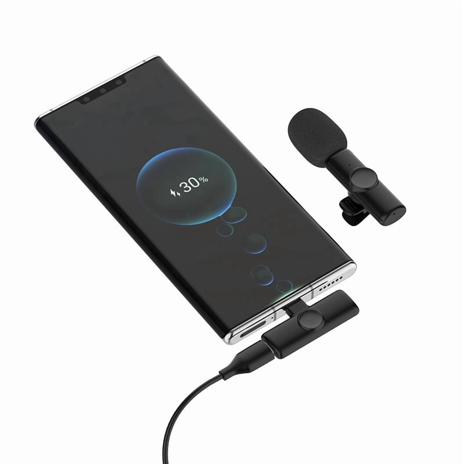 Wireless Lavalier Microphone with Auto Noise Cancellation, Reverb&Real-Time Monitoring, Clip-on Mic for Video Live Stream Outdoor Interview Audio Recording, Plug & Play for iPhone Android Camera Vlog
