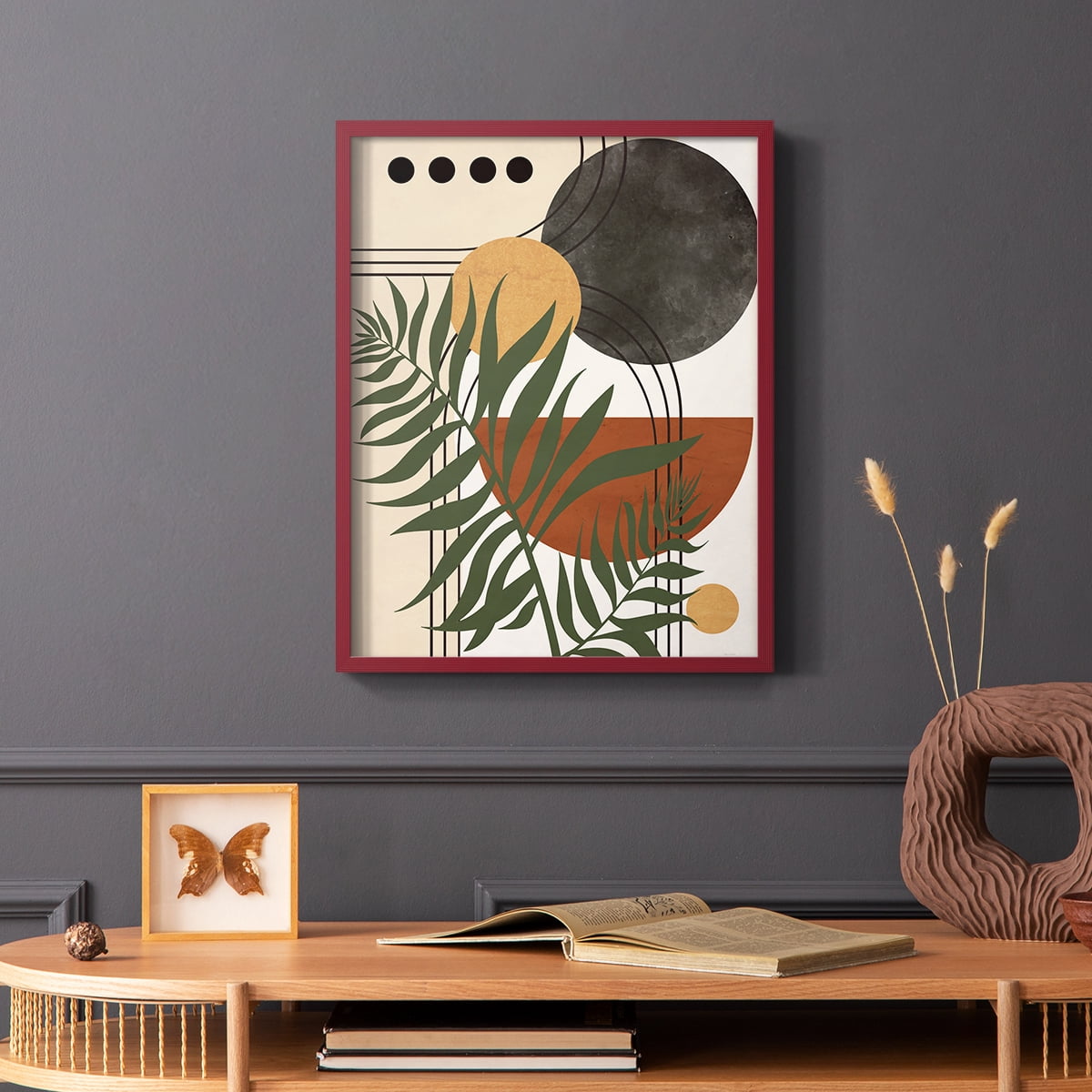 Contemporary Palm II in Paper Solid Wood 8 x 10 Framed Print