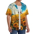 thumbnail image 2 of Pofeuu Clear Sky Sunflower Print Mens Casual Short Sleeve Shirts Beach Summer Spread Collar Pocket Tops Men's Casual Short-sleeved Shirt-Large, 2 of 5