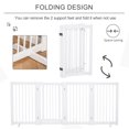thumbnail image 4 of PawHut 4 Panel Foldable Free Standing Pet Gate with Support Feet, White, 4 of 10