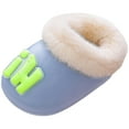 thumbnail image 3 of Kids Winter Slippers Cute Cartoon Furry Lined Clogs Waterproof Nonslip Boys Girls Garden Shoes Lightweight Slip on Slides Shoes Light Gray 6.5 Toddler, 3 of 4