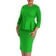 thumbnail image 3 of 3XL Plus Size 2024 Verano Otoño Mujeres Elegante Oficina Vestidos Midi Señoras Bodycon Cuello Redondo Moda Sexy Trabajo Vestido Lápiz, 3 of 5