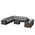 thumbnail image 2 of Living Source International 12-Piece Wicker and Rattan Sectional Set in Espresso, 2 of 3