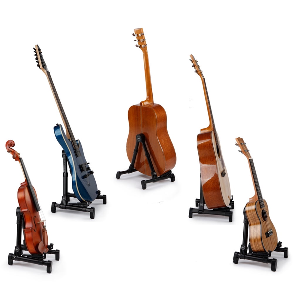 Raindrops Black Guitar Stand Rack for Musical Instruments, Stable Holder and Display Accessory for Electric and Acoustic Guitars