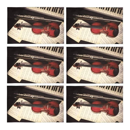 Mkhert Musical Instruments Violin And Piano With Music Notes