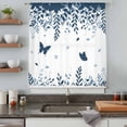 thumbnail image 5 of Blue Spring Botanical Sheer Curtains 63 Inches Long, Weeping Eucalyptus Butterfly Light Filering Curtains, Breathable Simi Curtain Privacy Drapes for Living Room Bedroom Lightweight Window Treatment, 5 of 9