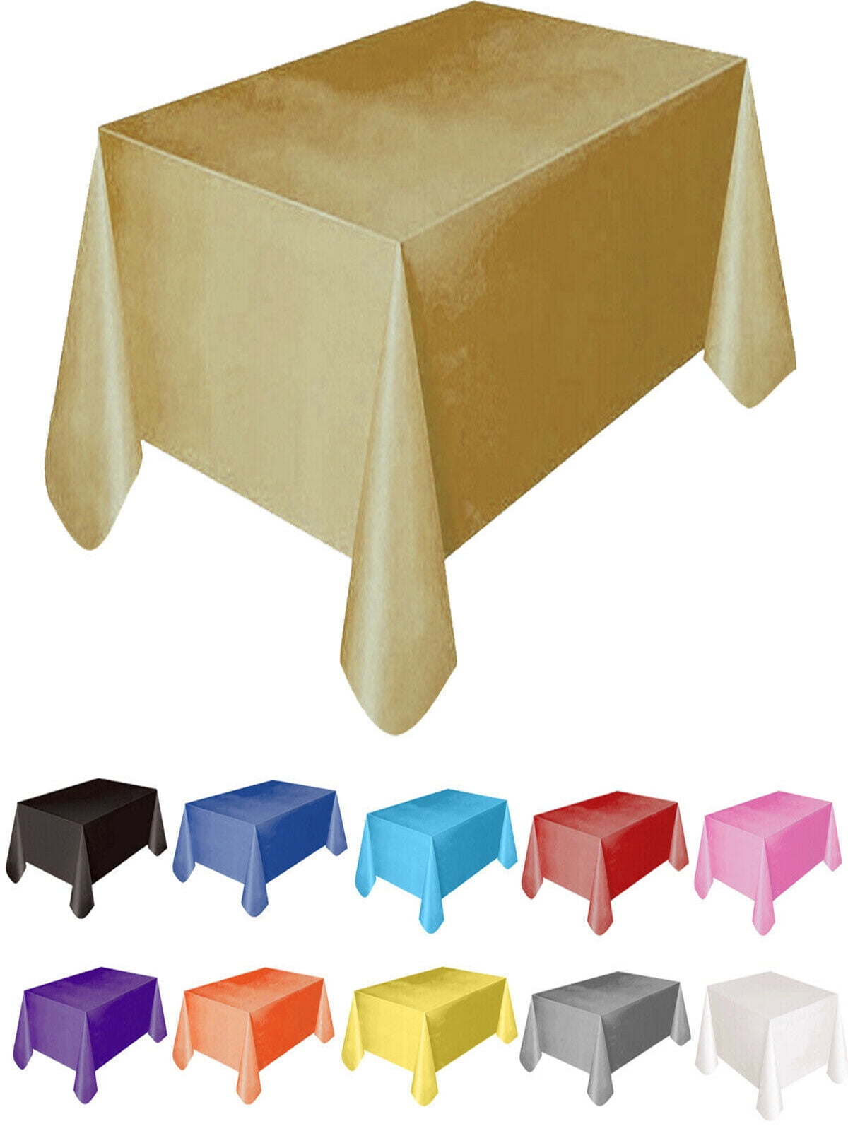 Solid Plastic Rectangle Table Cover Cloth Wipe Clean Party Tablecloth Covers NEW 