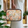 thumbnail image 3 of FKELYI Peony Floral Bird Print PU Letaher Bible Cover with Handle Bible Carrier Case Book Organzier Holder Church Bible Bag with Zipper Pocket for Prayer Study, 3 of 5