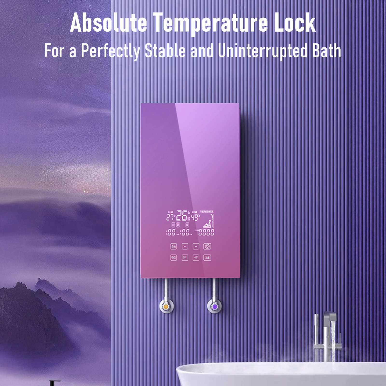 Electric Tankless Water Heater, 6000W 110V Instant Hot On Demand Residential Electric Water Heater with LED Temperature Display for Kitchen rv Whole House Shower Sink