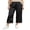 Black, variant on Women's Satin Lounge Pants Elastic Waist Loose Wide Leg Casual Solid Color Lace Patchwork Pants