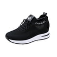 thumbnail image 2 of Willtoo Womens Sneakers Hidden Wedge Height Increasing Trainers Breathable Mesh Lace-Up Walking Shoes Lightweight Stretch Knit Casual Shoes, 2 of 5