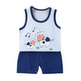 thumbnail image 4 of Herrnalise Summer Outfits Infant Toddler Baby Boys Girls Cute Cartoon Printed Sleeveless T-Shirt Tops Vest and Shorts 2PCS Clothes Set, 4 of 7