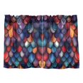 thumbnail image 7 of Yayeee Kitchen Curtains Tier Pair Light Filtering 27"x24" Rod Pocket Short Cafe Window Panel, Purple Dragon Scales Pattern, 7 of 7