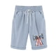 thumbnail image 1 of Pantalones de Cintura Elásticos para Mujeres, Día de la Independencia Impreso Casual Medio Cortos con Bolsillos para Diarios Y Al Mar, 1 of 3