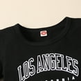 thumbnail image 3 of Little Girls Clothes "LOS ANGELES" Letter Printed Short Sleeve Round Neck Top + Pants 2PCS Set Big Kid Outfits, 3 of 5