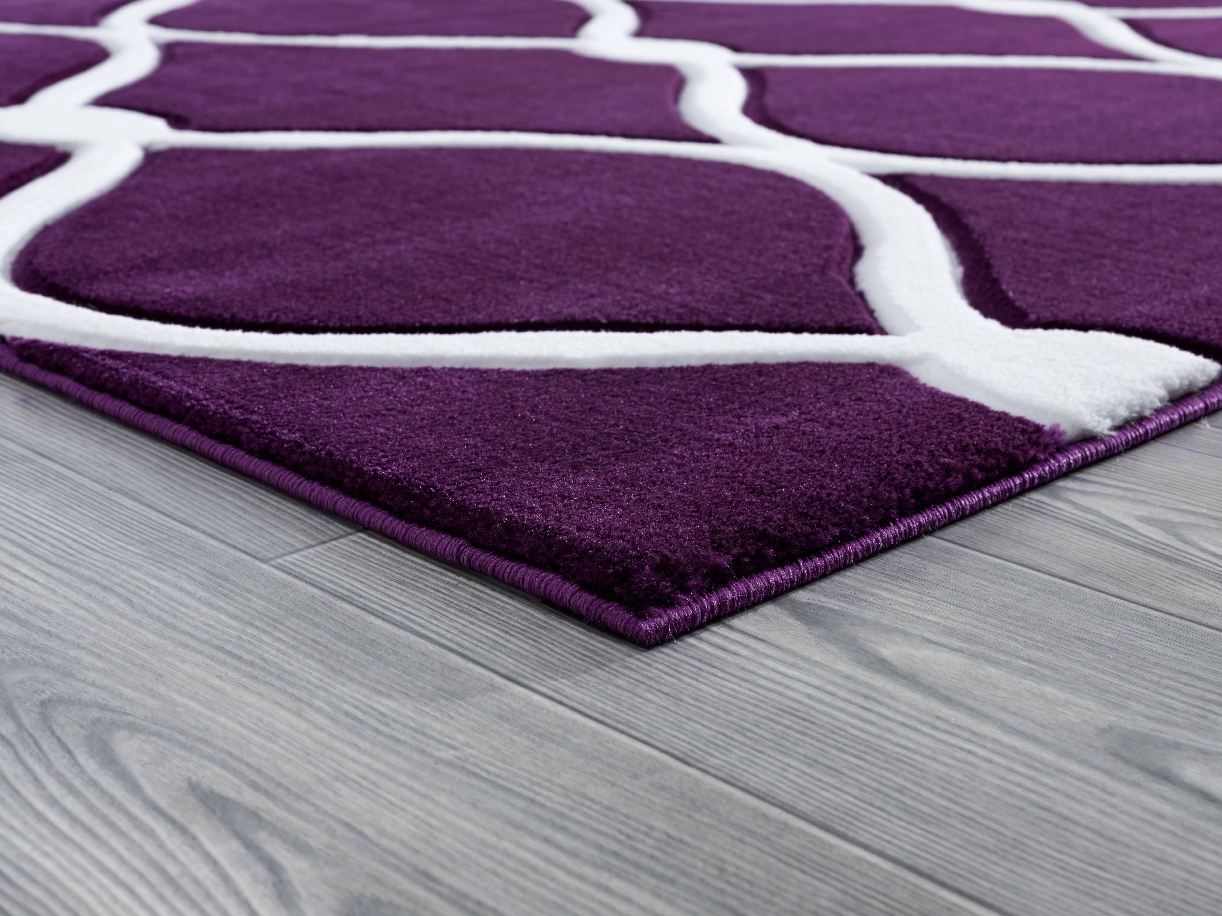 United Weavers Drachma Freya Modern Trellis Area Rug, Plum, 5'3" x 7'6"