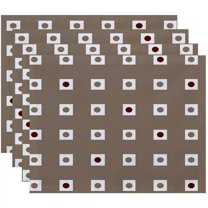 Simply Daisy 18" x 14" Hip to be Square Geometric Print Placemats, Set of 4