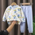thumbnail image 2 of masbird Baby Toddler Kids Viscose from Bamboo Pajamas Set Pjs 2pcs 6-12 Months 12-24 Months 2t 3t 4t 5t 6t 7t 8t 9t Children(Light Blue,18-24 M), 2 of 4