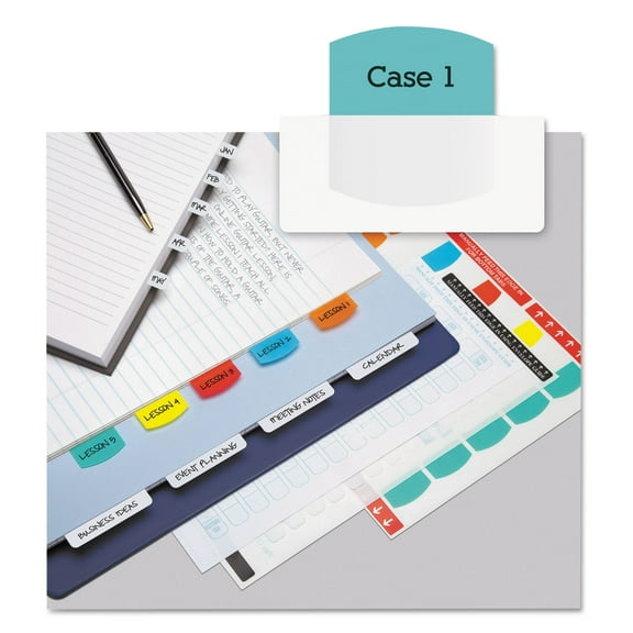 Laser Printable Index Tabs 1/5-Cut Assorted Colors 1.13" Wide 100/Pack B33120